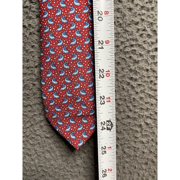 VINEYARD VINES Silk Men's Tie Martha's Vineyard Red Fish Necktie 62" - Picture 9 of 10
